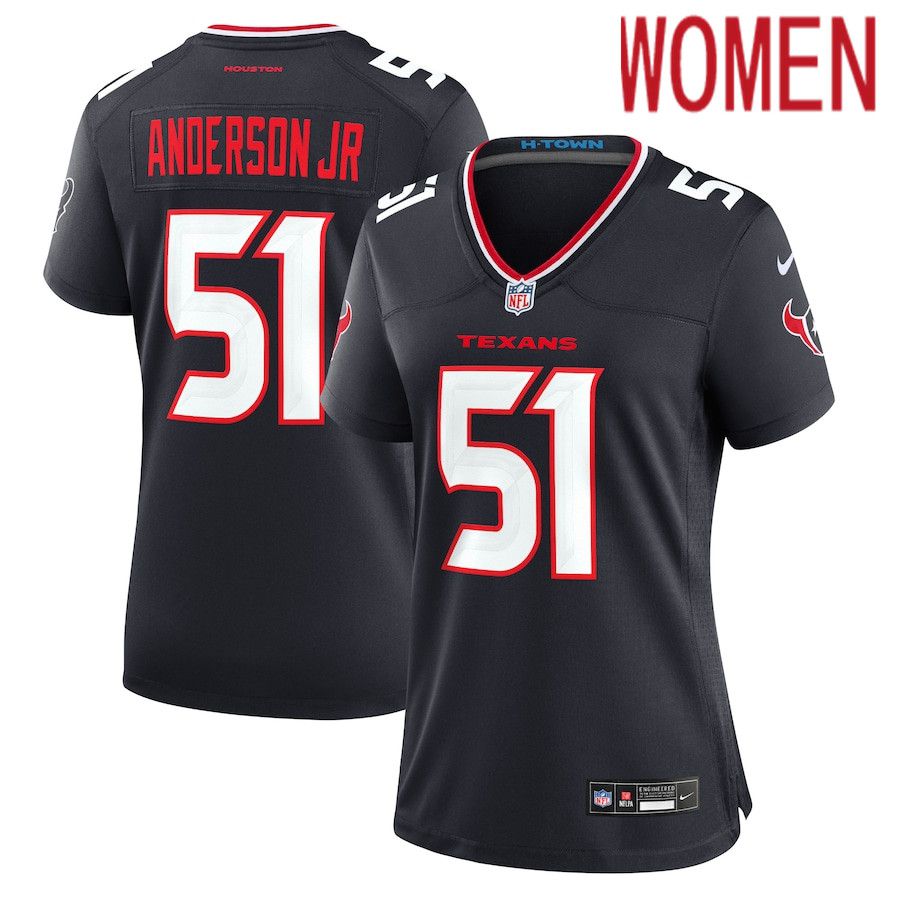 Women Houston Texans #51 Will Anderson Jr. Nike Navy Game NFL Jersey->women nfl jersey->Women Jersey